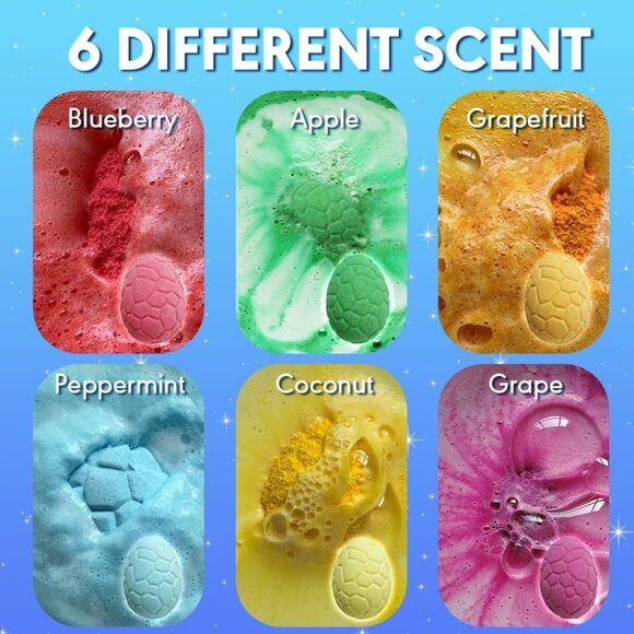 KAV Dino Large Bath bombs Giftset, 6 Pcs Egg Bubble Bath Bomb for kids - Picture 4 of 5